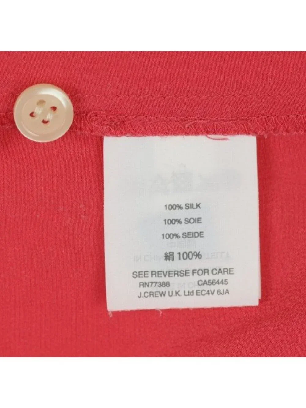 Madewell Women's Medium Bright Ember Orange Silk 3/4 Sleeve Wrap Blouse